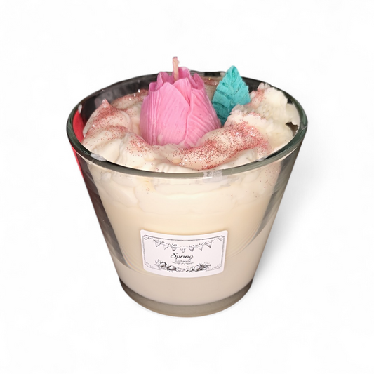 XXL Soy Wax Candle "Spring" with Tulip – Hand-Poured & Vegan