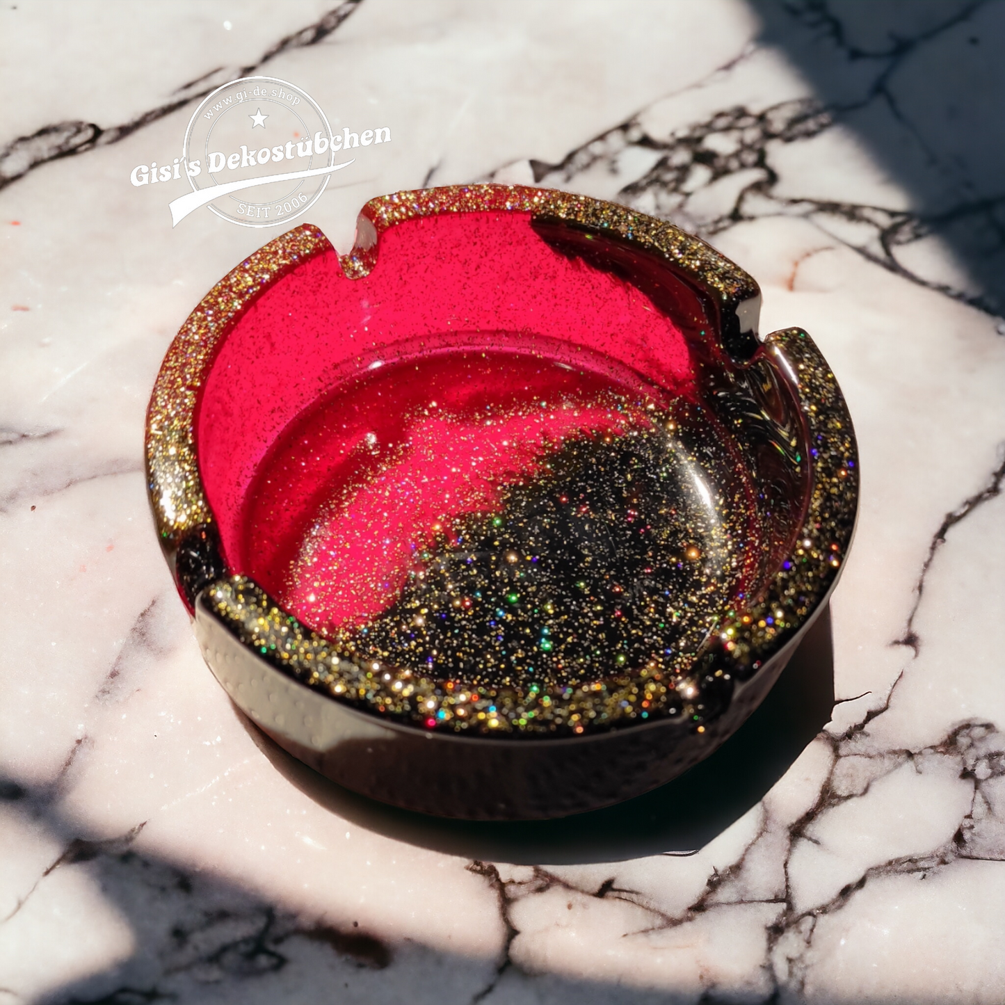 2-Color Resin Glitter Ashtray
