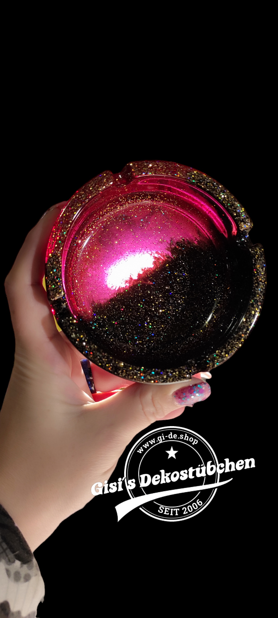 2-Color Resin Glitter Ashtray