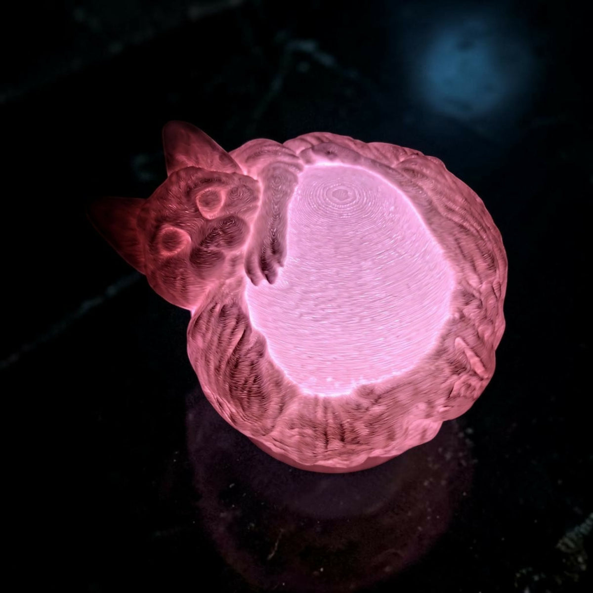3D-gedruckte Katzenlampe mit LED-Teelichthalter – leuchtende Katzen-Deko