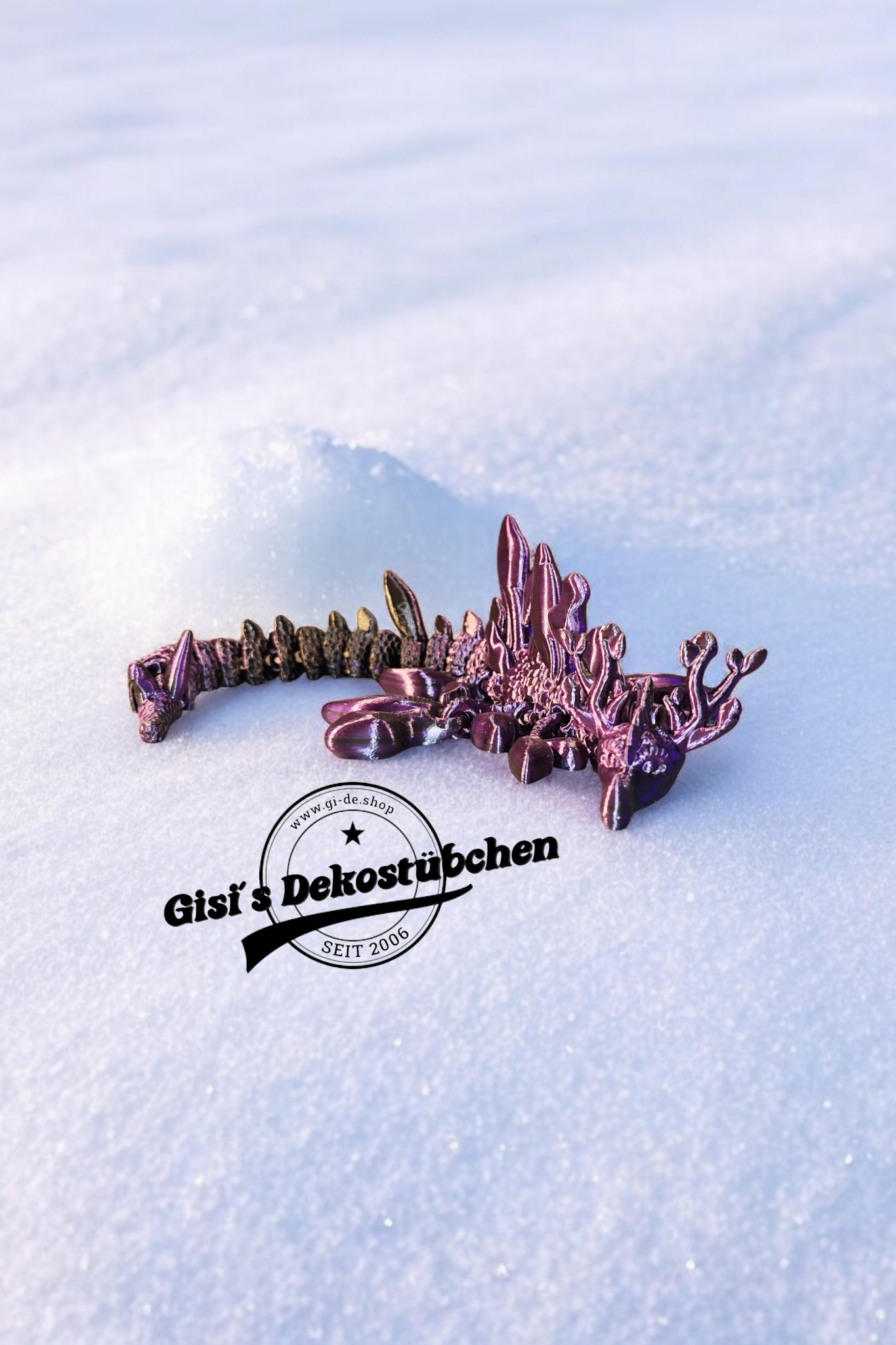 3D leaf dragon with antlers 