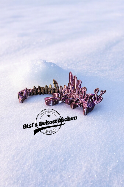 3D leaf dragon with antlers 