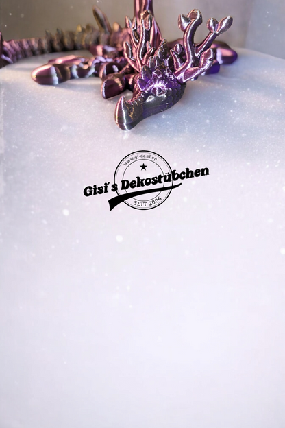 3D leaf dragon with antlers 