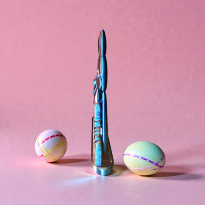 3D printed "Happy Easter" decoration with rabbit – flat Easter decoration, freestanding, custom design