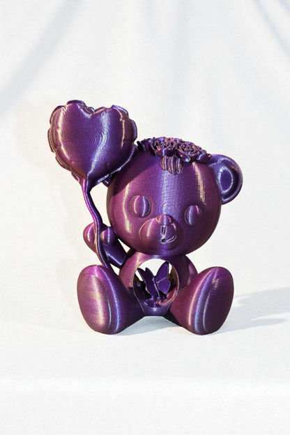3D Printed - Teddy Bear in Love Statue - Design by Koza Design