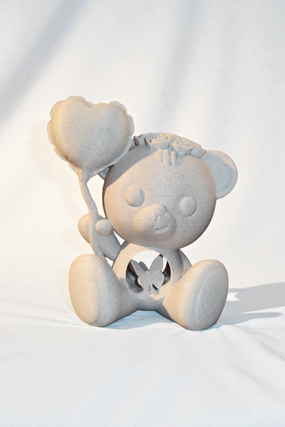 3D Printed - Teddy Bear in Love Statue - Design by Koza Design