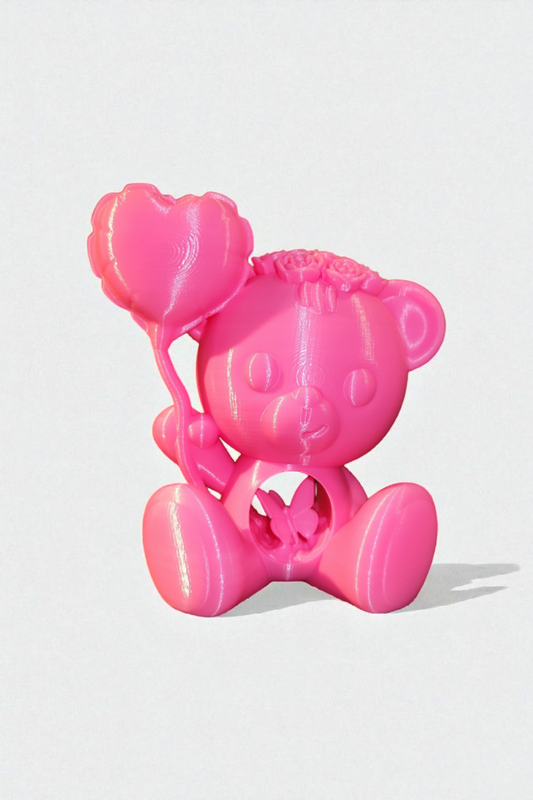 3D Printed - Teddy Bear in Love Statue - Design by Koza Design