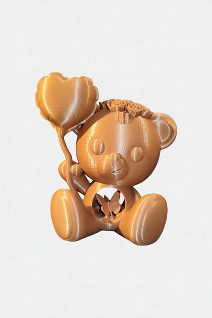 3D Printed - Teddy Bear in Love Statue - Design by Koza Design