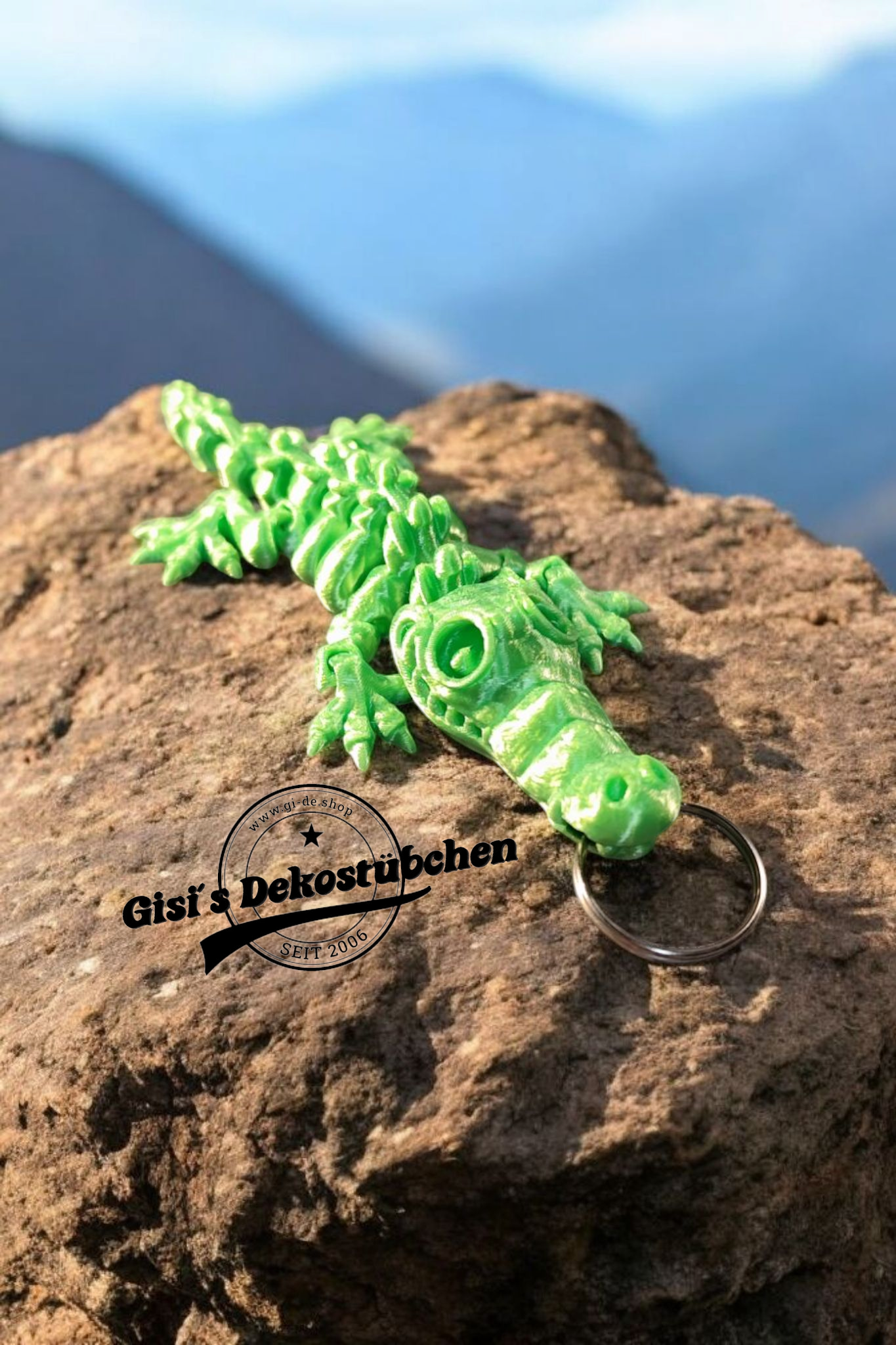 3D Skeleton Crocodile Pocket Keychain