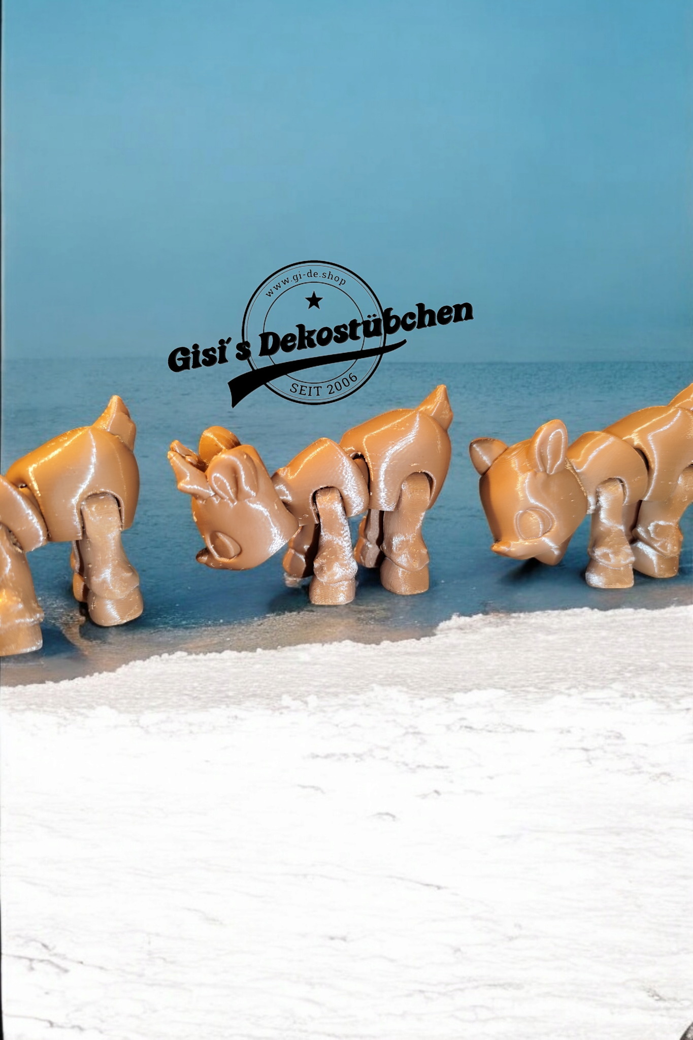 3D Reindeer Sleigh Animal Christmas Figure 