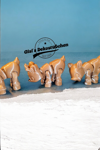 3D Reindeer Sleigh Animal Christmas Figure 