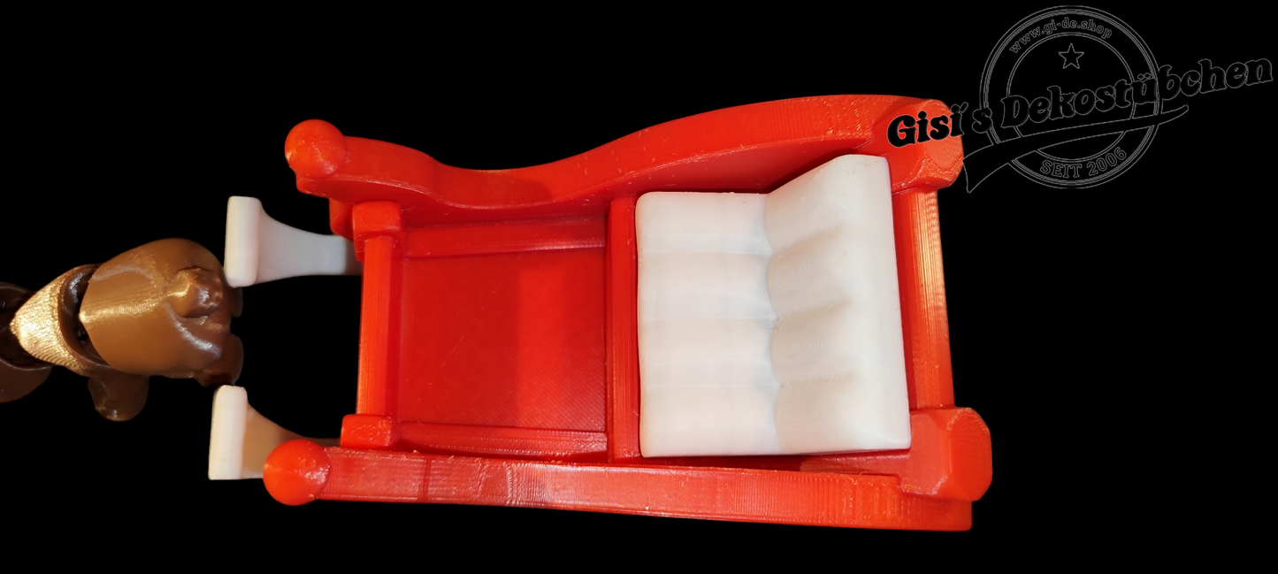 3D Reindeer Sleigh Animal Christmas Figure 