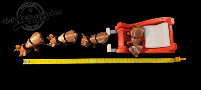 3D Reindeer Sleigh Animal Christmas Figure 