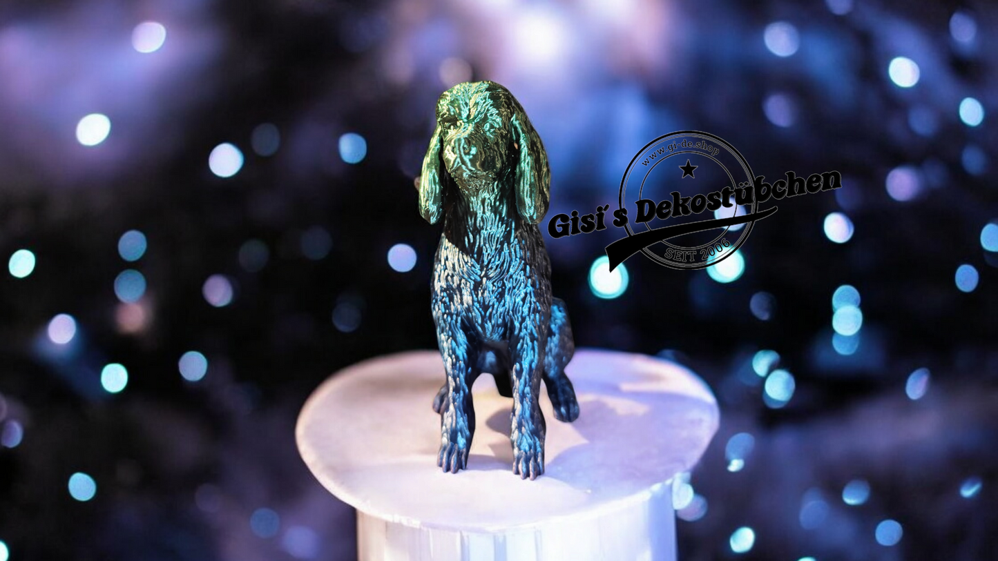 3D poodle figure, stature, sitting