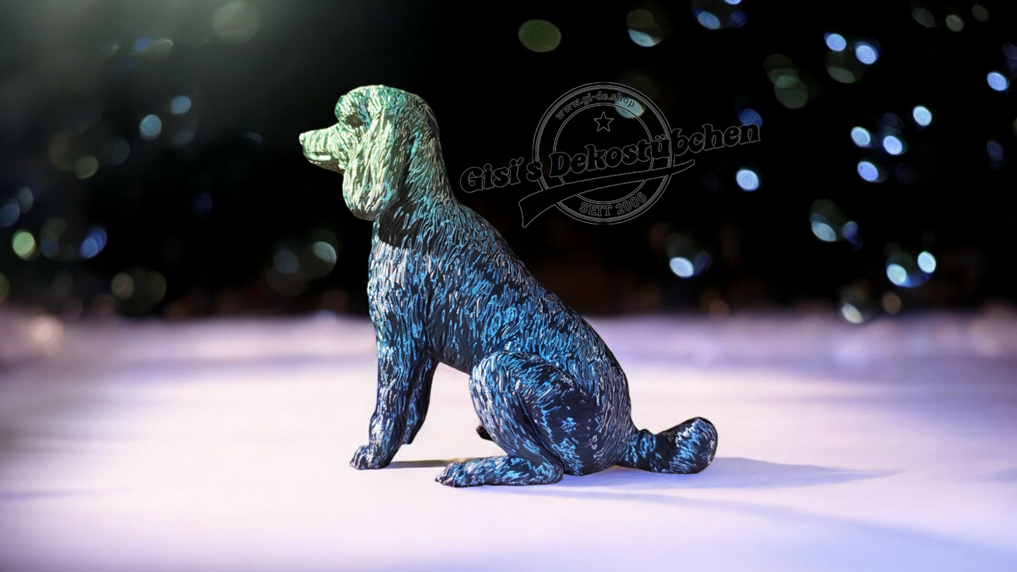 3D poodle figure, stature, sitting