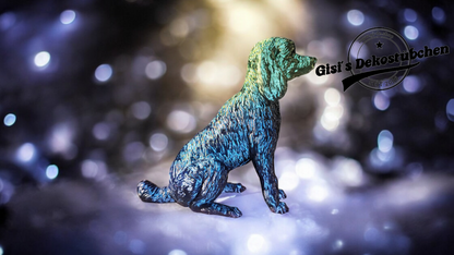 3D poodle figure, stature, sitting