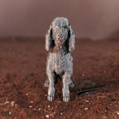 3D poodle figure, stature, sitting