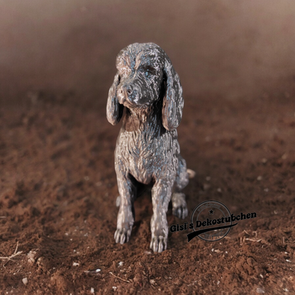 3D poodle figure, stature, sitting