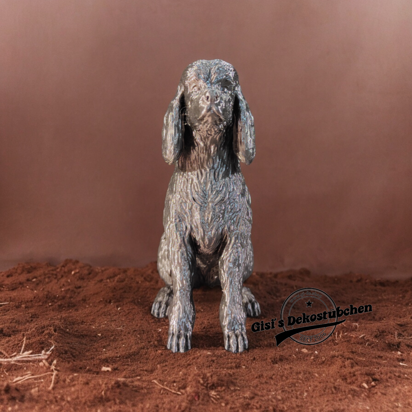 3D poodle figure, stature, sitting
