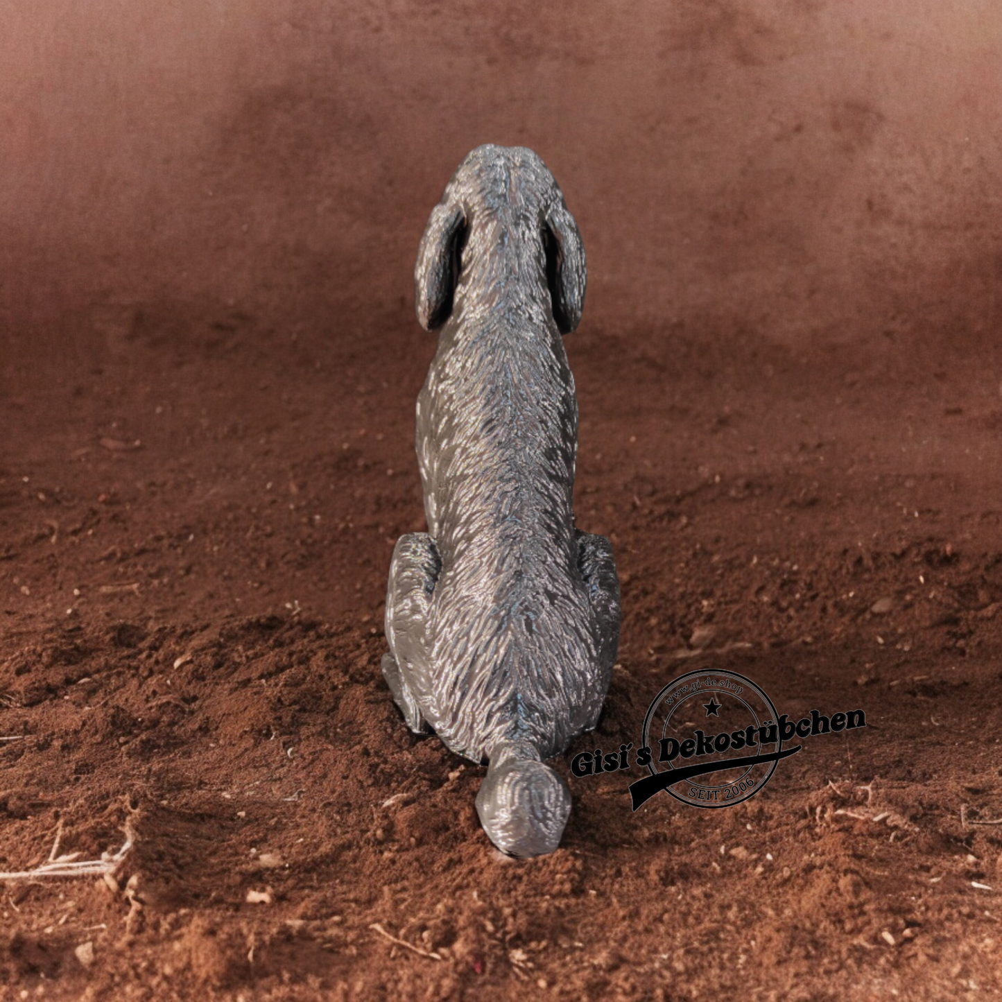 3D poodle figure, stature, sitting