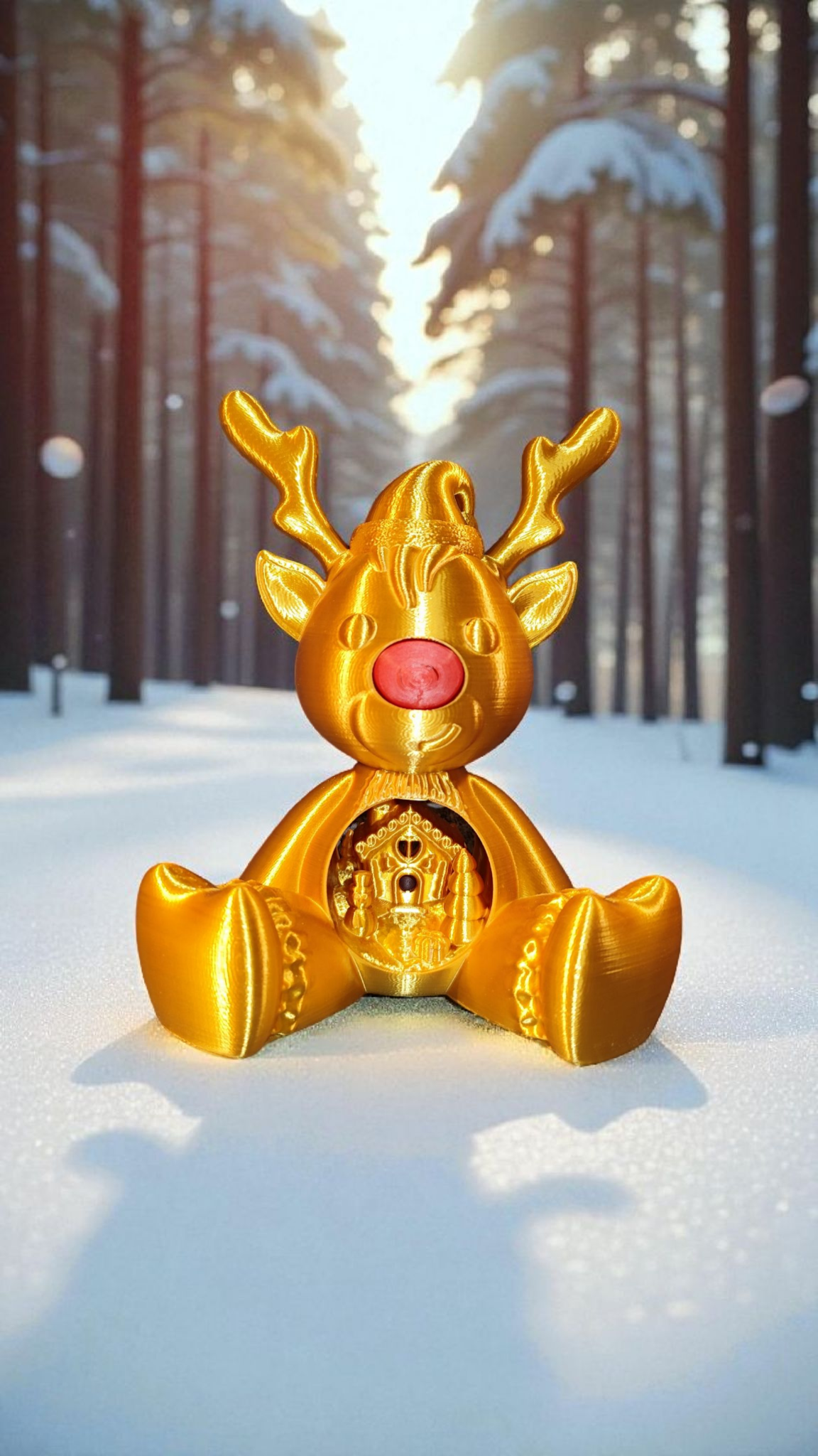 3D Rudolph the Red-Nosed Reindeer – Handmade Christmas Decoration