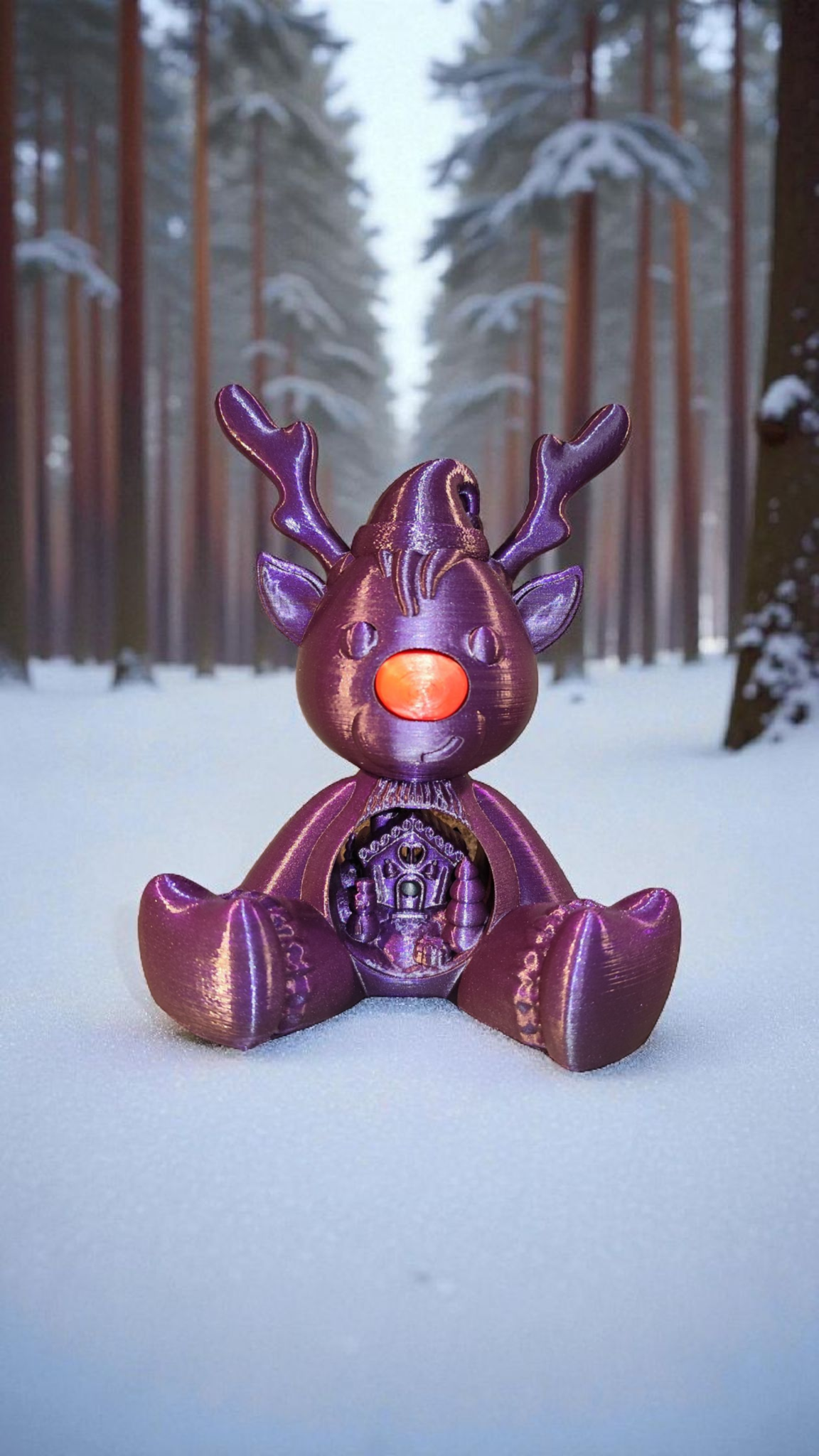 3D Rudolph the Red-Nosed Reindeer – Handmade Christmas Decoration