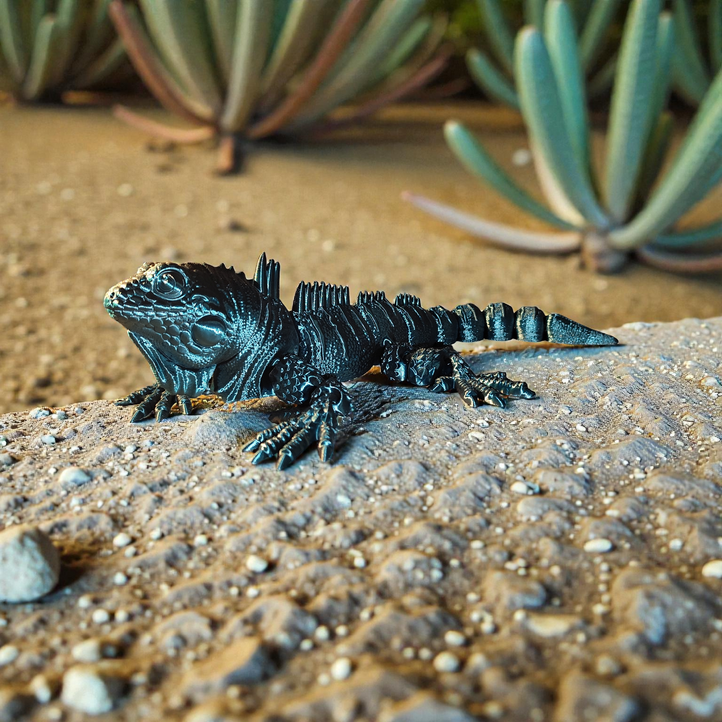 Iguana Fidget Toy 3D Printed Movable - Anti-Stress ADHD Concentration PLA 25cm