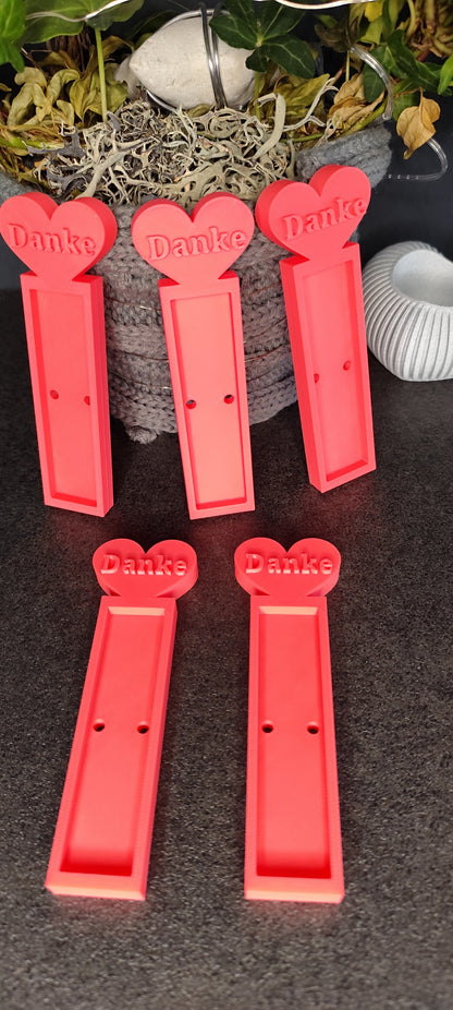3D Printed Chocolate Bar Holder "Thank You" with Heart - Gift Idea