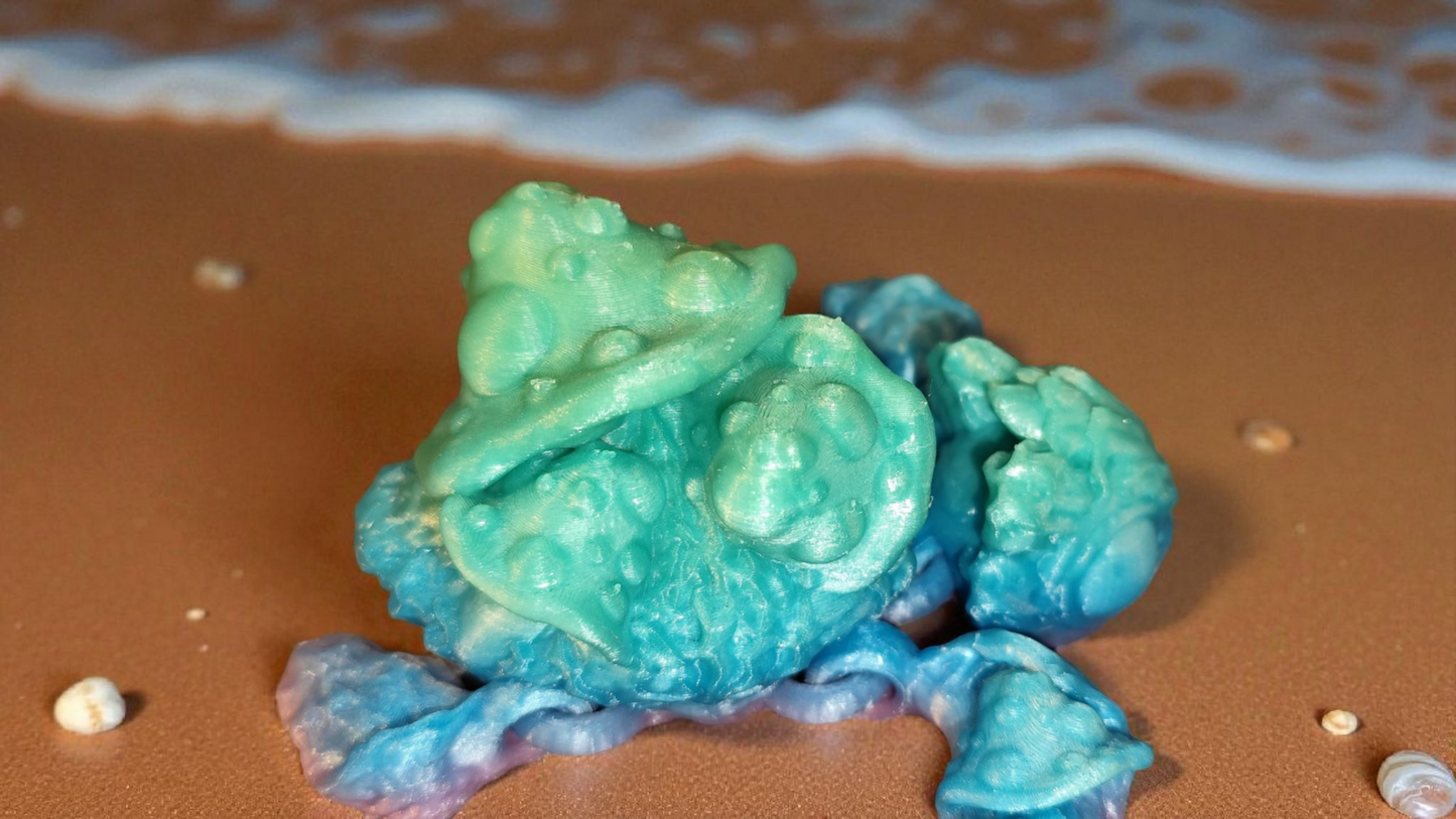 3D gedruckte Flexi-Schildkröte mit Pilz-Varianten | Wunschfarbe | Cinderwing3D