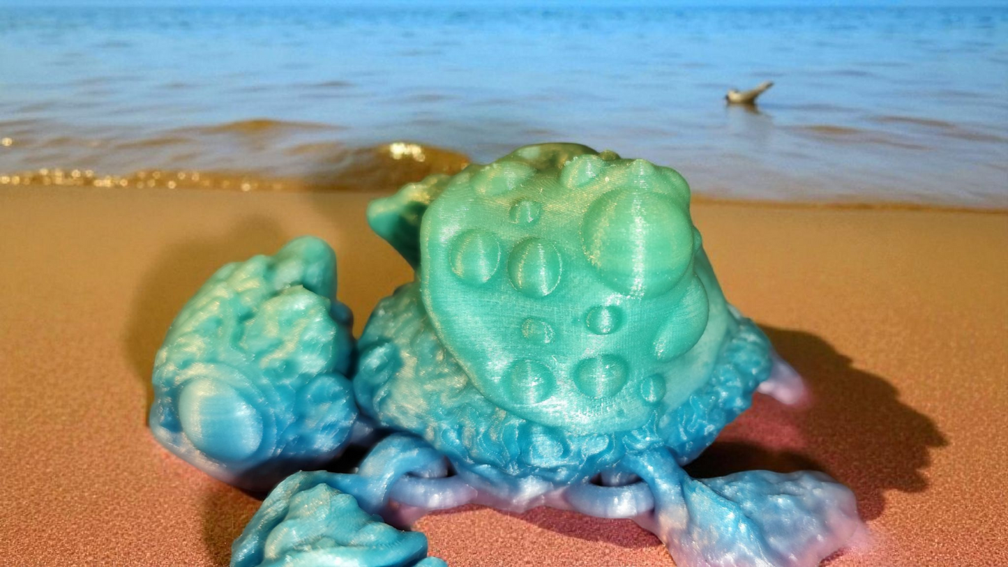3D gedruckte Flexi-Schildkröte mit Pilz-Varianten | Wunschfarbe | Cinderwing3D