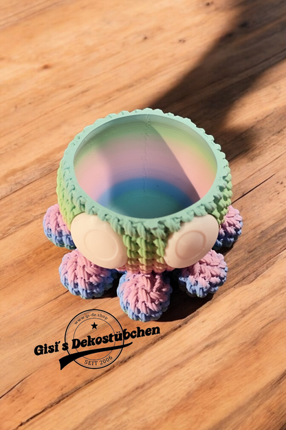 3D octopus pen holder wool look