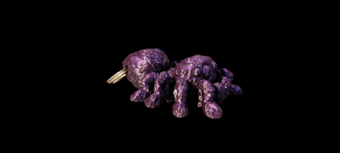 3D printed spider keychain – cute design – PLA – movable butt – custom color