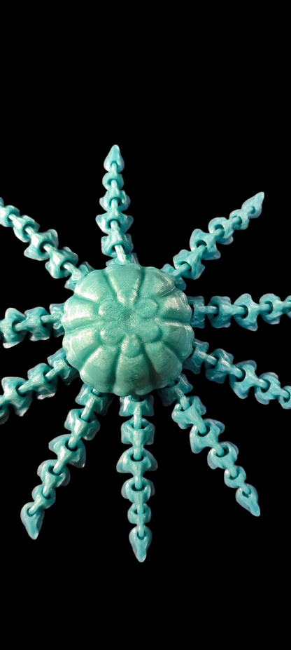 3D printed flexible jellyfish – PLA figure – 10 movable tentacles – custom color – stress relief