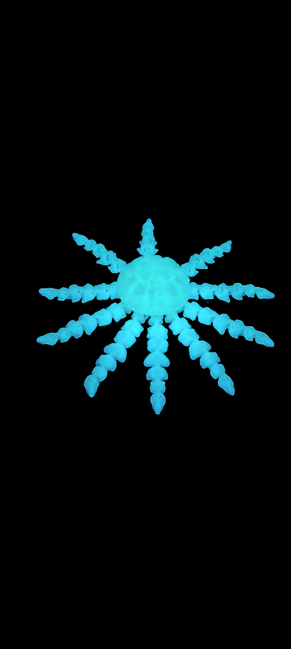 3D printed flexible jellyfish – PLA figure – 10 movable tentacles – custom color – stress relief