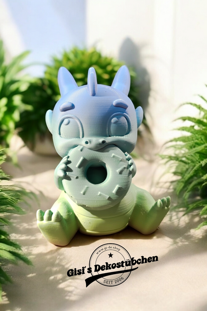 3D printed cute dragon with Dounat