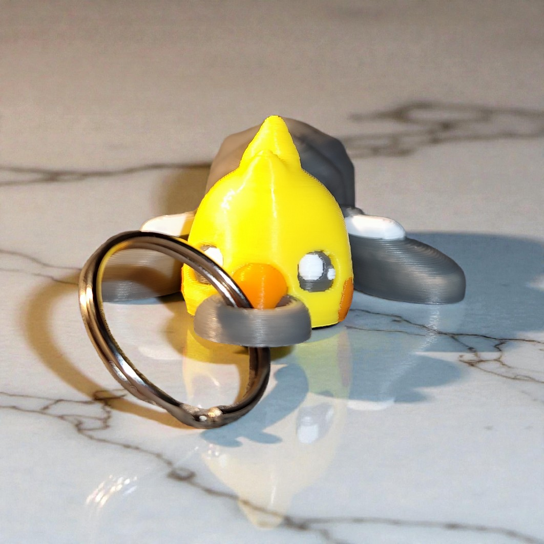 3D printed parrot keychain – cute mini flexi bird made of PLA