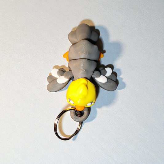 3D gedruckter Papagei Schlüsselanhänger – süßer Mini Flexi Vogel aus PLA
