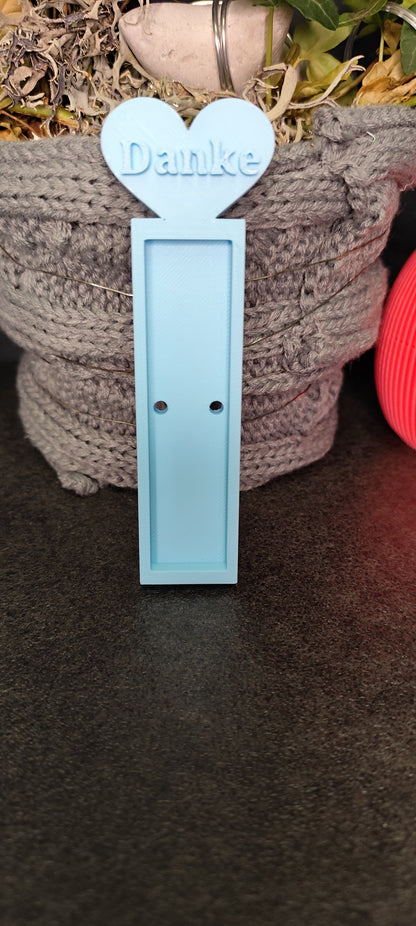 3D Printed Chocolate Bar Holder "Thank You" with Heart - Gift Idea