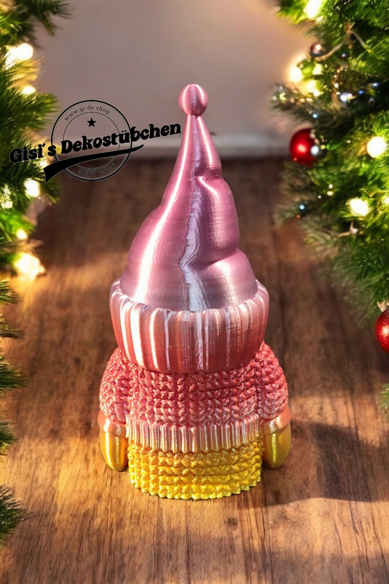 3D printed gnome with wool sweater