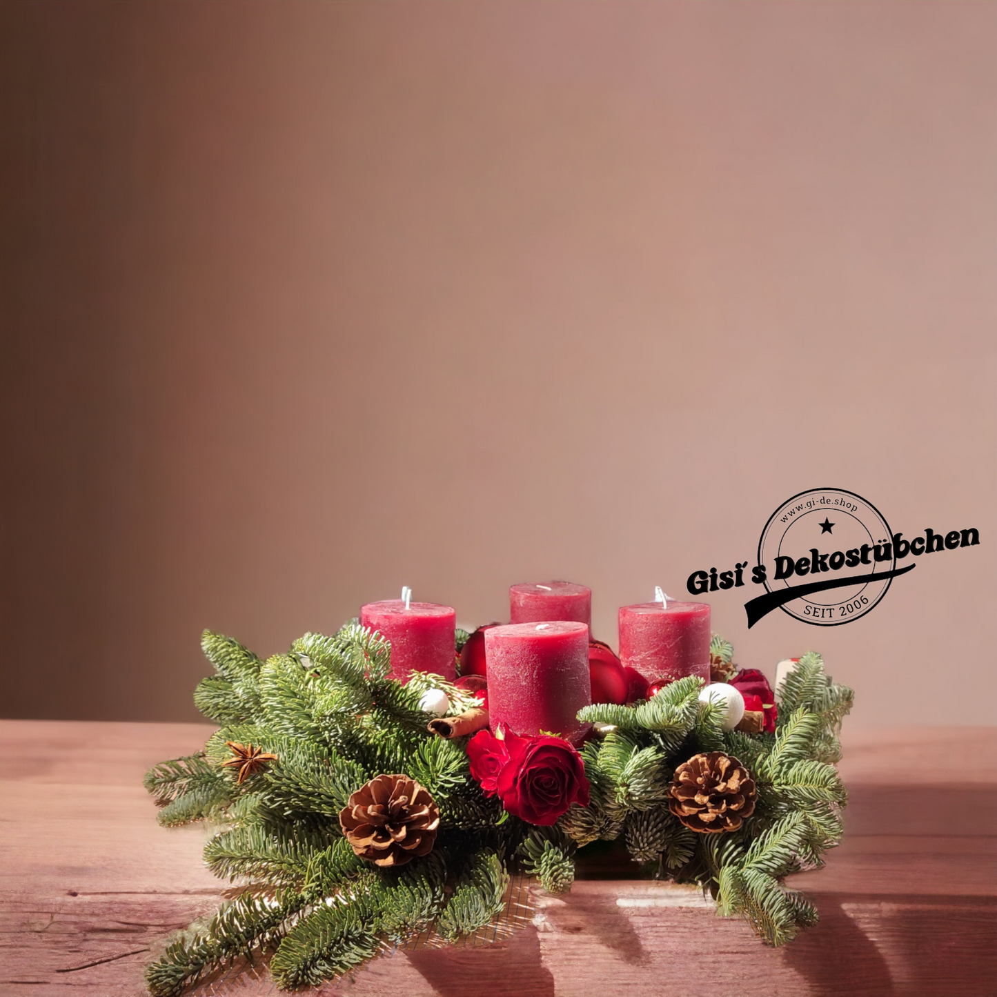 Advent wreath rose red 