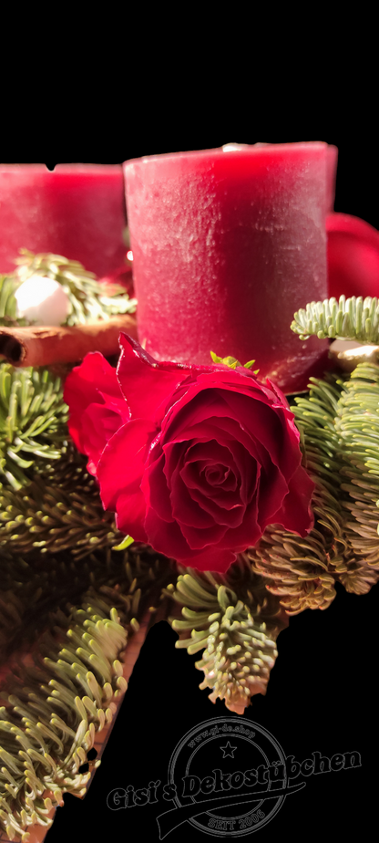 Advent wreath rose red 