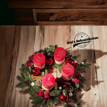 Advent wreath rose red 