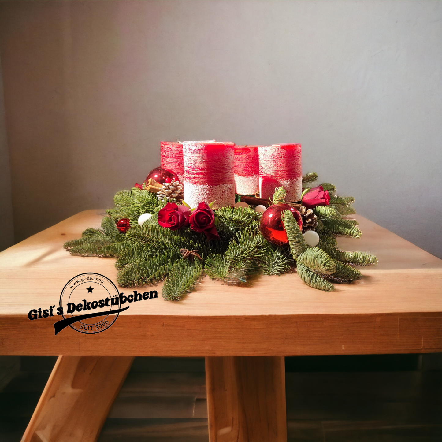 Advent wreath rose red 