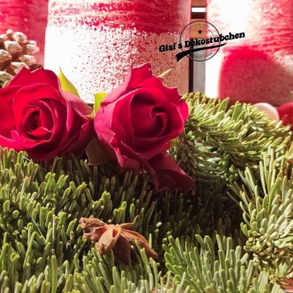Advent wreath rose red 