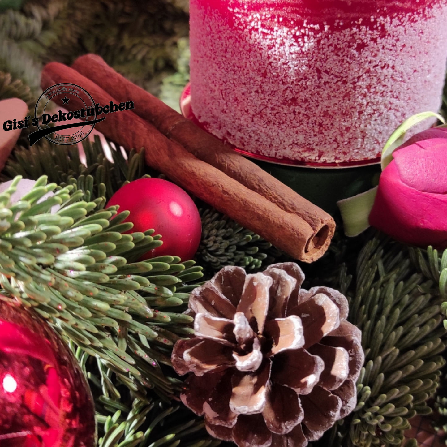 Advent wreath rose red 