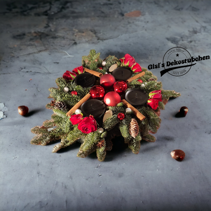 Advent wreath rose red 