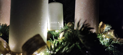 Advent wreath LED white/gold