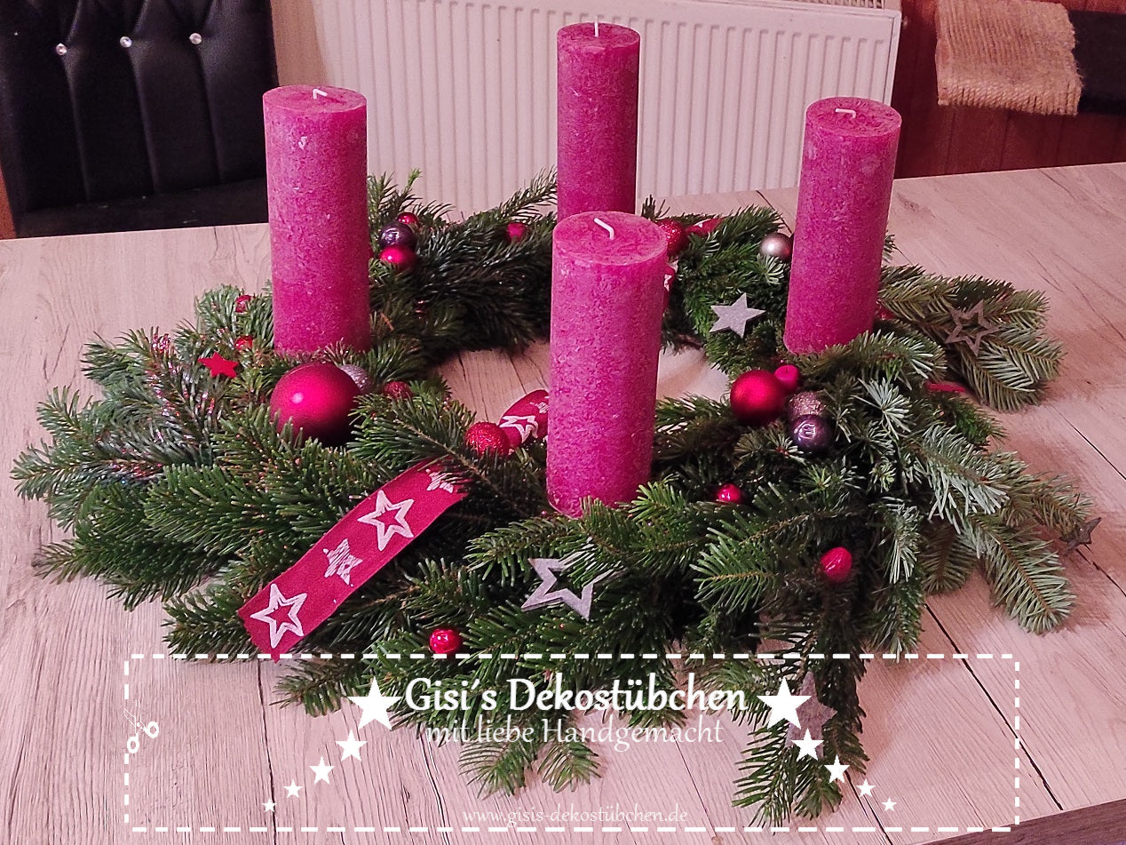Advent wreath red fir fresh
