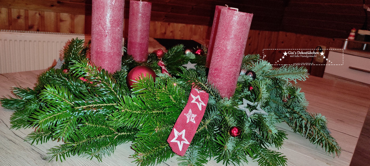 Advent wreath red fir fresh
