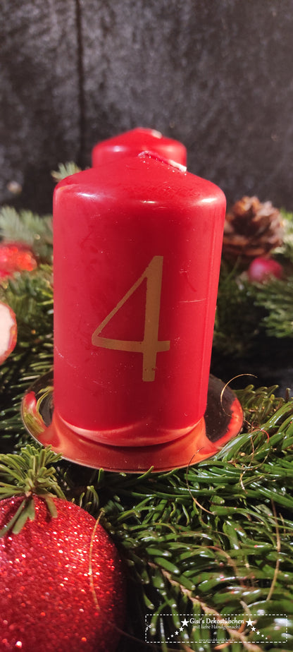 Advent wreath freshly tied red, natural 